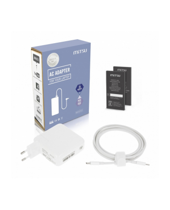mitsu Zasilacz ładowarka do laptopa 61W USB-C 5V-9V-12V-15V-20V-20.3V/3A PD