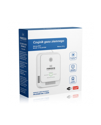 firesco Czujnik gazu ziemnego JT-ZL2010W z funkcją komunikacji  Tuya / Smart Life, czujnik gazu z wbudowanym modułem łącznosci WiFi,czujnik gazu ziemnego nr 1