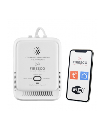firesco Czujnik gazu propanu, propan-butanu (LPG)Tuya/WiFi   JY-ZL2010W, czujnik gazu propanu, propan-butanu z funkcją komunikacji, domowy czujnik nr 2