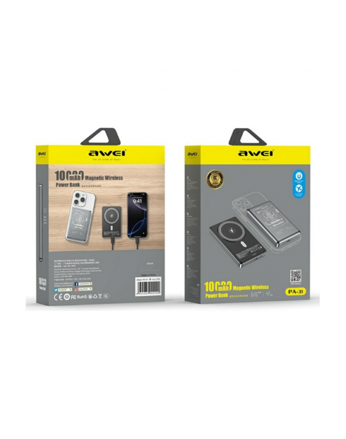 awei Powerbank PA-31 MagSafe 10000mAh indukcyjny szary główny