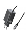 usams Ładowarka sieciowa JC Series CC266 65W GaN Fast Charger wbudowanykabel USB-C czarny - nr 1