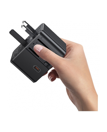 usams Ładowarka Travel Adapter 70W US/AU/EU/UK 3xUSB-C 4w1 czarny