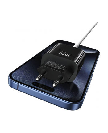 usams Ładowarka sieciowa T65 33W Fast Charging 1xUSB-C 1xUSB-A czarna