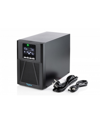 digitus Zasilacz awaryjny UPS Online Tower 19' LCD 1000VA/1000W 2x12V/9Ah 4xC13 1xC14 USB RS232 RJ45 GŁ.293mm nr 1