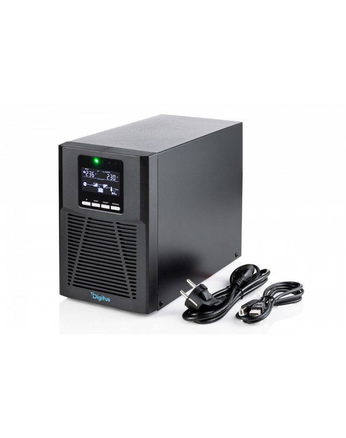 digitus Zasilacz awaryjny UPS Online Tower 19' LCD 1000VA/1000W 2x12V/9Ah 4xC13 1xC14 USB RS232 RJ45 GŁ.293mm główny