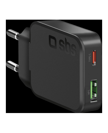 Sbs Ładowarka sieciowa TETRGANUSBTC45SLIM Ultra-Slim GaN 45W Czarna nr 1