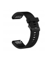 Silikonowy pasek Fixed Silicone Strap do Garmin QuickFit 20mm, czarny - nr 1