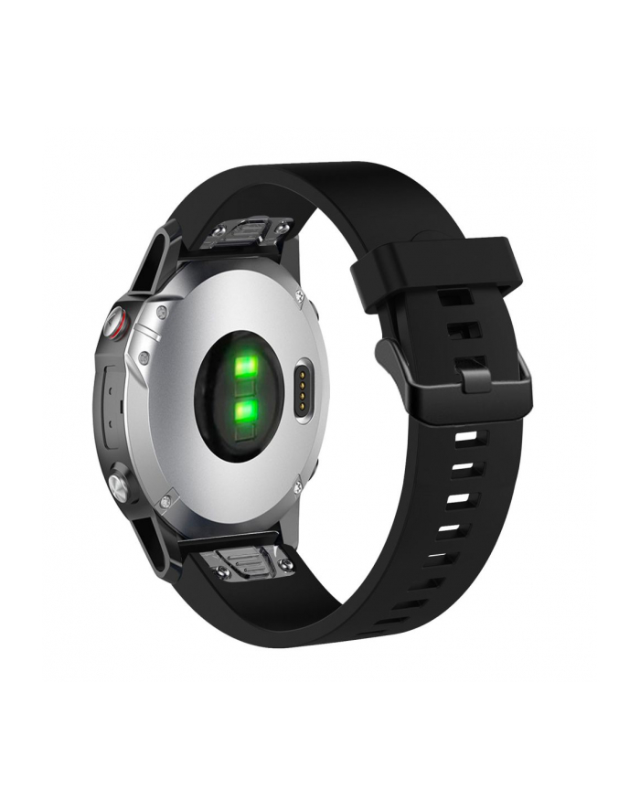 Silikonowy pasek Fixed Silicone Strap do Garmin QuickFit 20mm, czarny główny