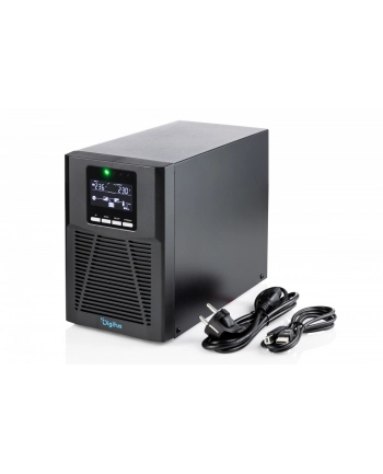 digitus Zasilacz awaryjny UPS Online Tower 19' LCD 1000VA/1000W 2x12V/9Ah 4xC13 1xC14 USB RS232 RJ45 GŁ.293mm