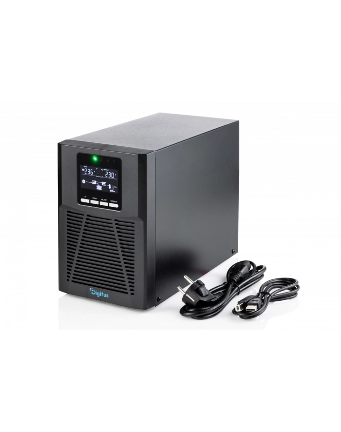 digitus Zasilacz awaryjny UPS Online Tower 19' LCD 1000VA/1000W 2x12V/9Ah 4xC13 1xC14 USB RS232 RJ45 GŁ.293mm główny
