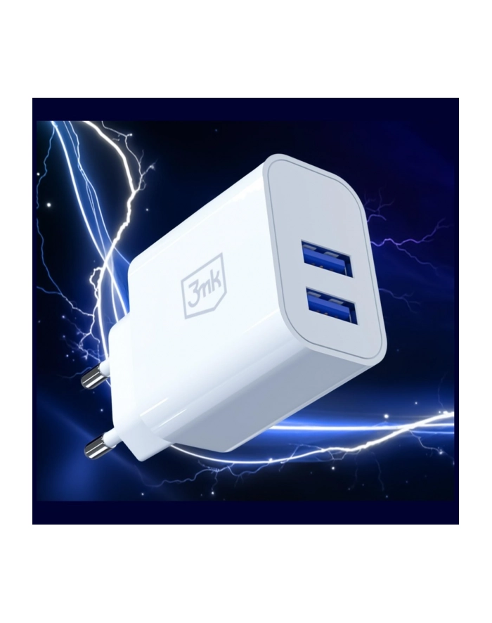 3mk Ładowarka sieciowa 10W 2xUSB-A 2,4A FlowPower biała główny