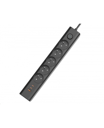 Viking Przedłużacz 5 gniazd 2 USB-C 1 USB 1,5 m Czarny (1724761)