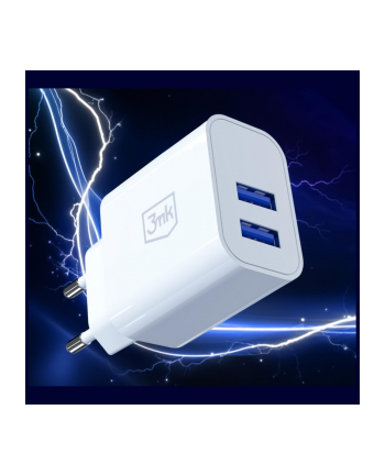 3mk Ładowarka sieciowa 10W 2xUSB-A 2,4A FlowPower biała nr 1