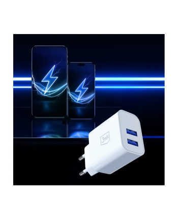 3mk Ładowarka sieciowa 10W 2xUSB-A 2,4A FlowPower biała nr 2