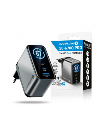 everactive Ładowarka sieciowa GaN QC4+ 67W SC-670Q 2x USB-C 1x USB