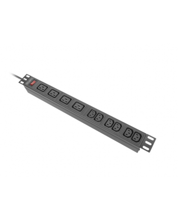 lanberg Listwa zasilająca rack PDU 19 '' 1U 16A 2M 4X C19 6X IEC C13 C20 czarna