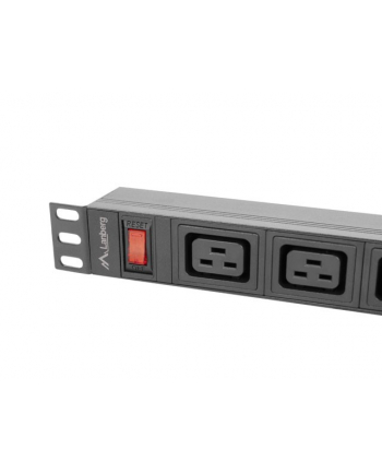 lanberg Listwa zasilająca rack PDU 19 '' 1U 16A 2M 4X C19 6X IEC C13 C20 czarna