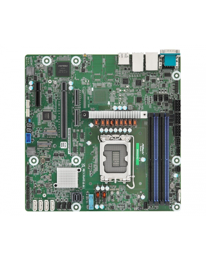 Asrock W880D4U, 1xSKT LGA 1851, Intel Core Ultra, W880, SATA, 2xM.2, 2xGbE, IPMI (W880D4U) główny