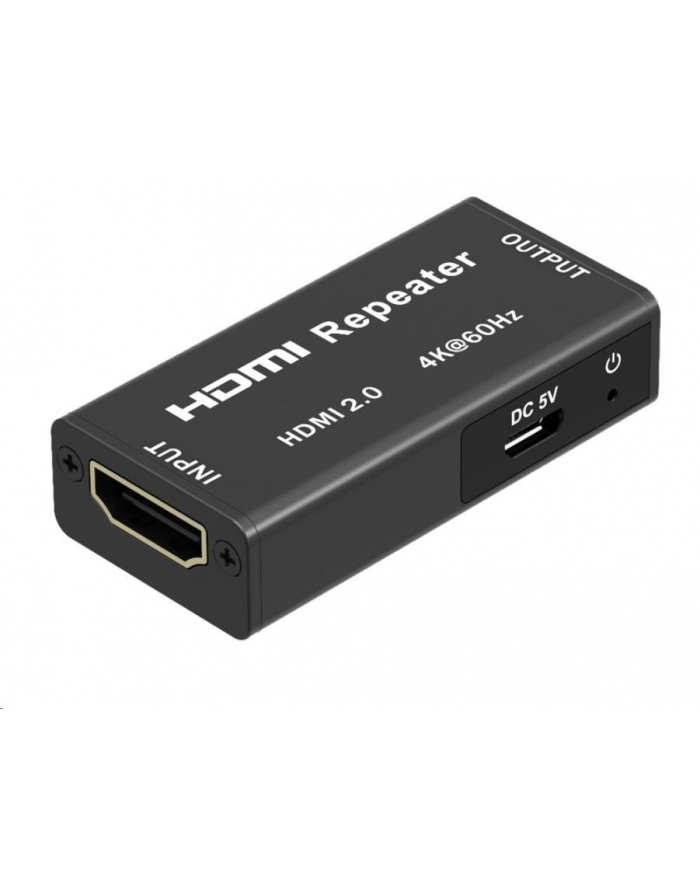 Premiumcord Repeater 4K HDMI do 40 m, HDMI 2.0, metalowa obudowa, zewnętrzne źródło zasilania, rozdzielczość wideo 4Kx2K 2160p UHD @ 60 Hz, Full HD 10 główny