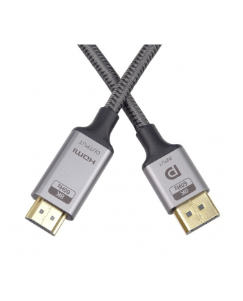 Premiumcord Kabel DisplayPort 1.4 do HDMI2.1 dla 8K@60Hz, 4K@144Hz, 2m