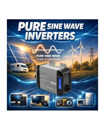 qoltec Przetwornica napięcia Pure Sine Wave | 12V na 230V | 300/600W