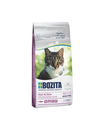 BOZITA Hair 'amp; Skin Wheat free Salmon - sucha karma dla kotów z problemami ze skórą i sierścią - 2kg