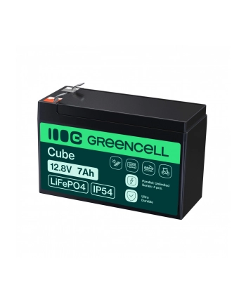 GREEN CELL AKUMULATOR LIFEPO4 CUBE 7AH 12V/128V 896WH LFPGC12V7AH