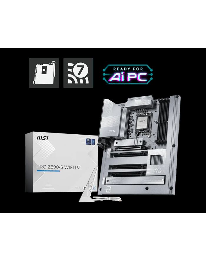 MSI PRO Z890-S WIFI PZ LGA1851 MB 4xDDR5 HDMI 2.1 DisplayPort 1.4 3xM.2 główny