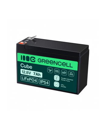 GREEN CELL AKUMULATOR LIFEPO4 CUBE 7AH 12V/128V 896WH LFPGC12V7AH nr 1