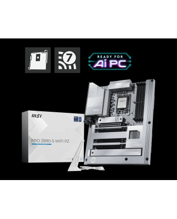 MSI PRO Z890-S WIFI PZ LGA1851 MB 4xDDR5 HDMI 2.1 DisplayPort 1.4 3xM.2