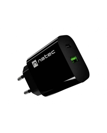 natec Ładowarka sieciowa Ribera 1xUSB-A 1xUSB-C 20W czarna