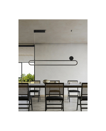 IMMAX Lampa Sufitowa OVAELE SMART 122cm czarna 50W