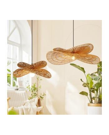 Immax 08266L Żyrandol Na Lince Mariposa 1Xe27 40W 230V Śr. 80cm Juta