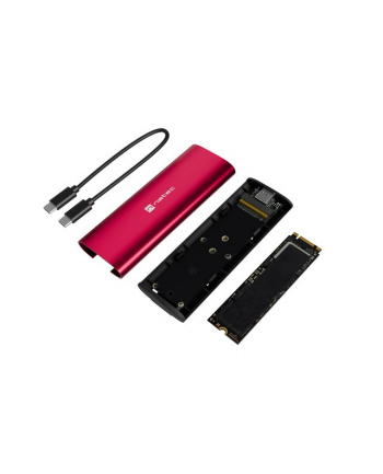 natec Obudowa SSD zewnętrzna RHINO M.2 NVME USB-C 3.2 ruby red
