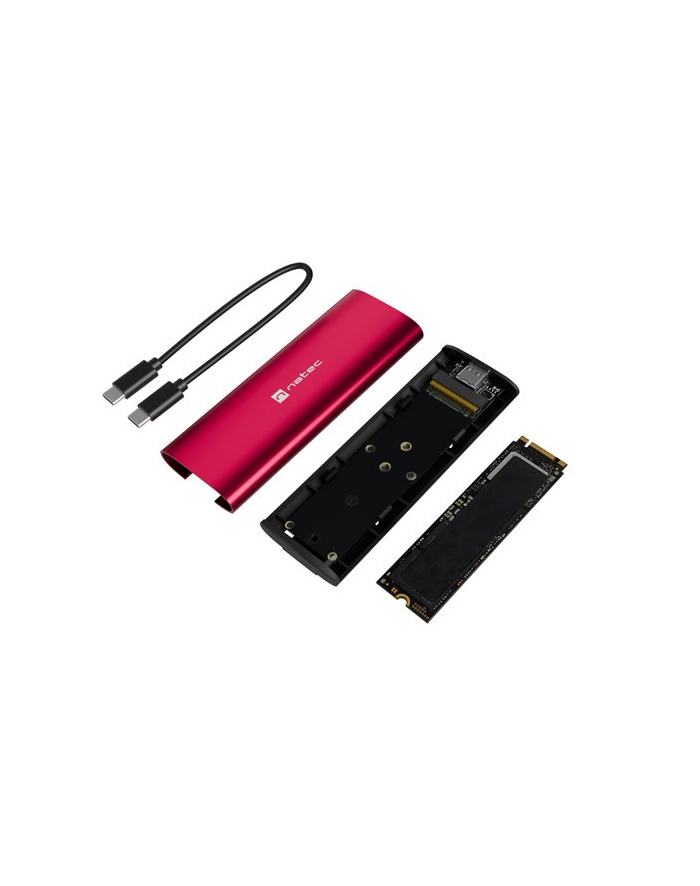 natec Obudowa SSD zewnętrzna RHINO M.2 NVME USB-C 3.2 ruby red główny