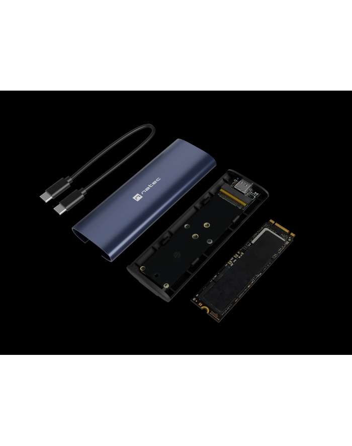 natec Obudowa SSD zewnętrzna RHINO M.2 NVME USB-C 3.2 steel navy główny