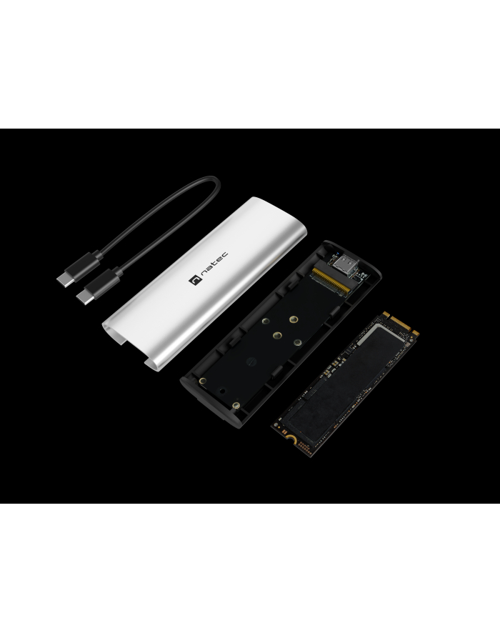 natec Obudowa SSD zewnętrzna RHINO M.2 NVME USB-C 3.2 arctic silver główny