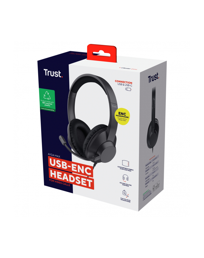 trust Słuchawki przewodowe MAX USB-ENC główny