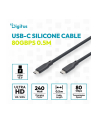 digitus Kabel połączeniowy silikonowy USB-C-USB-C | USB 4 ver.2.0 80Gbps | 8K@60Hz | PD 3.1 240W| 0,5m | czarny - nr 5