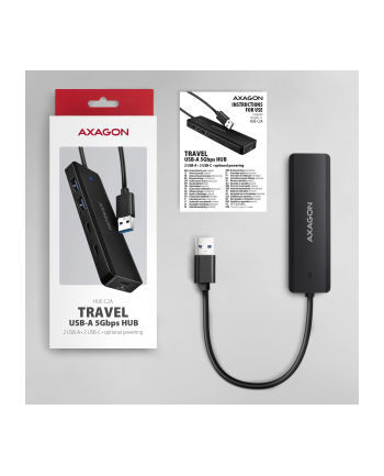 axagon HUB 4-portowy 5gbps 2x USB-A 2x USB-C, USB-C power in  19 cm kabel  HUE-C2A nr 2