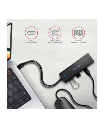 axagon HUB 4-portowy 5gbps 2x USB-A 2x USB-C , USB-C power IN 19cm kabel HUE-C2C nr 2