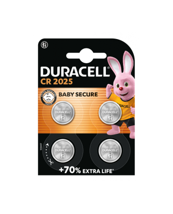 DURACELL SPECIALTY 2025 LITOWE OGNIWO ZEGARKOWE, 3 V, KOMPATYBILNA Z CR2025/DL2025, 4 SZTUKI