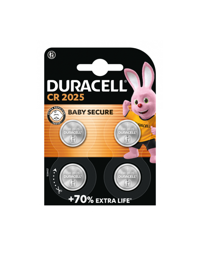 DURACELL SPECIALTY 2025 LITOWE OGNIWO ZEGARKOWE, 3 V, KOMPATYBILNA Z CR2025/DL2025, 4 SZTUKI główny