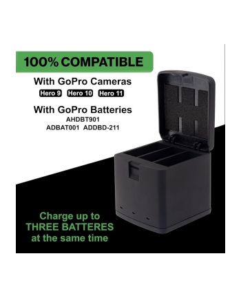 PATONA Premium Potrójne etui ładujące do GoPro Hero 9/10/11 z kablem USB-C nr 1