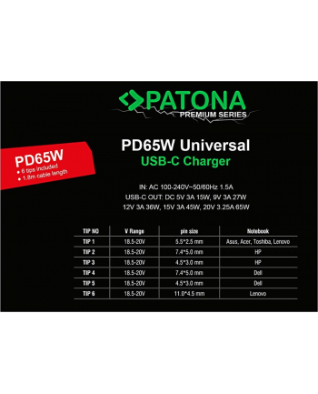 Patona Adapter Premium Gan Pd65W 2Xusbc 1Xusba nr 1