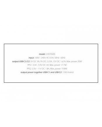 Swissten Adapter Gan 2X Usb-C 20W Pd Biała