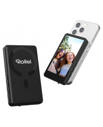 Rollei Easy Creator ekran monitora do selfie do telefonu, 10.1 cm, magnetyczne akcesorium do tylnej aparatu, kompatybilne z iPhone'em i Androidem, do