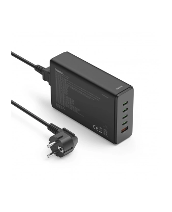 Hama Stacja ładująca 240W USB GaN 4xUSB-C 1xUSB-A Power Delivery QuickCharge (201977)