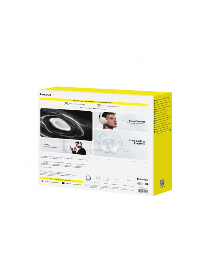 baseus Słuchawki nauszne bluetooth 6.0 BASS LITE beżowe główny