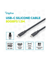 digitus Kabel połączeniowy silikonowy USB-C-USB-C | USB 4 ver.2.0 80Gbps | 8K@60Hz | PD 3.1 240W| 1,5m | czarny - nr 5
